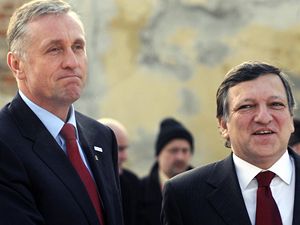 Mirek Topolnek vt v Praze pedsedu Evropsk komise Jos Manuela Barrosa